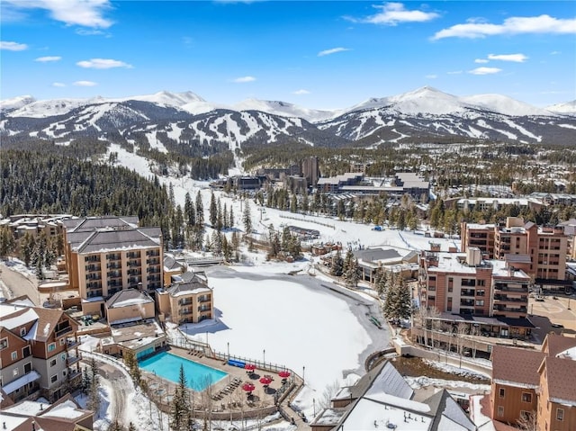 505A S Main St Unit 1204, Breckenridge, CO 80424 - snowy aerial view featuring a mountain view