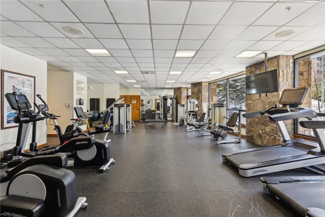 505A S Main St Unit 1204, Breckenridge, CO 80424 - workout area featuring a drop ceiling
