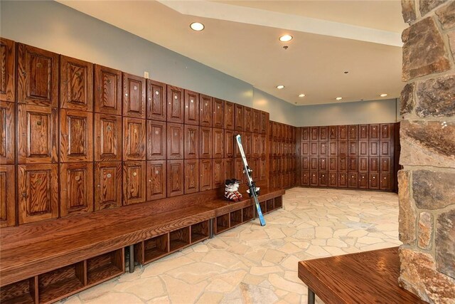 505A S Main St Unit 1204, Breckenridge, CO 80424 - mudroom with recessed lighting and stone flooring