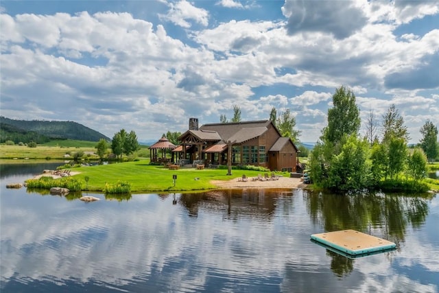33225 Painted Pony Ln, Steamboat Springs, CO 80487 - water view featuring a gazebo and a floating dock