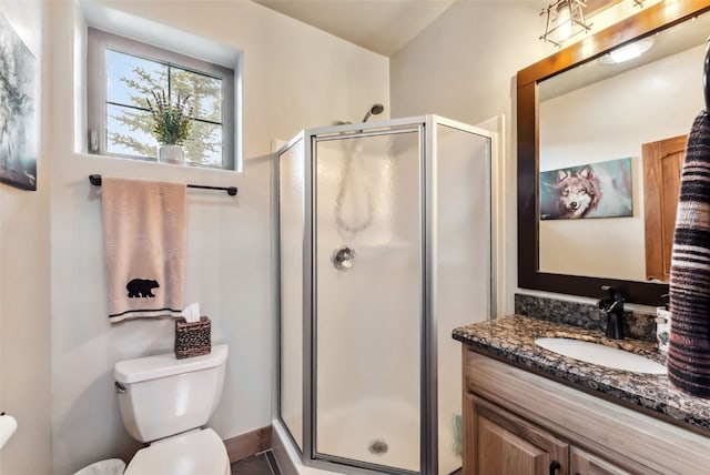 200 Rachel Ln, Breckenridge, CO 80424 - bathroom with toilet, vanity, and a shower stall