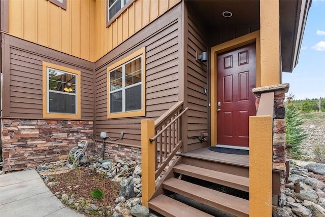 200 Rachel Ln, Breckenridge, CO 80424 - entrance to property with board and batten siding and stone siding