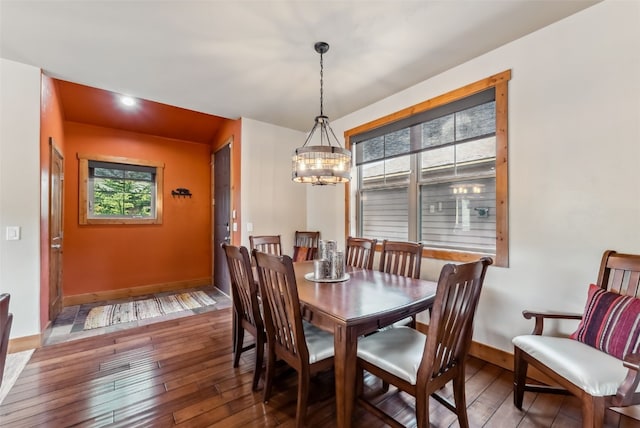 200 Rachel Ln, Breckenridge, CO 80424 - dining space with a chandelier, baseboards, wood-type flooring, and recessed lighting