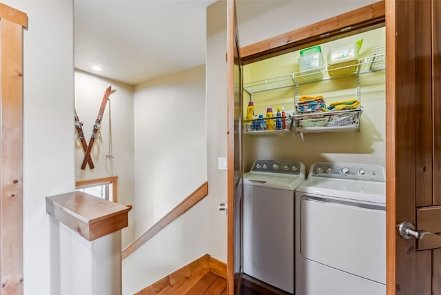 200 Rachel Ln, Breckenridge, CO 80424 - laundry room featuring washer and clothes dryer and recessed lighting