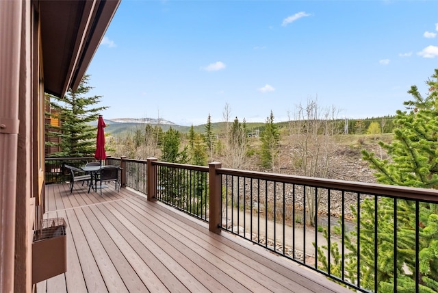 200 Rachel Ln, Breckenridge, CO 80424 - deck featuring outdoor dining space and a mountain view
