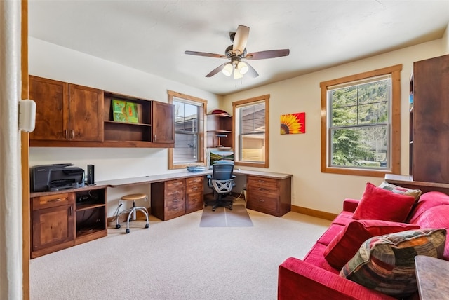 200 Rachel Ln, Breckenridge, CO 80424 - office with built in study area, healthy amount of natural light, carpet, and a ceiling fan