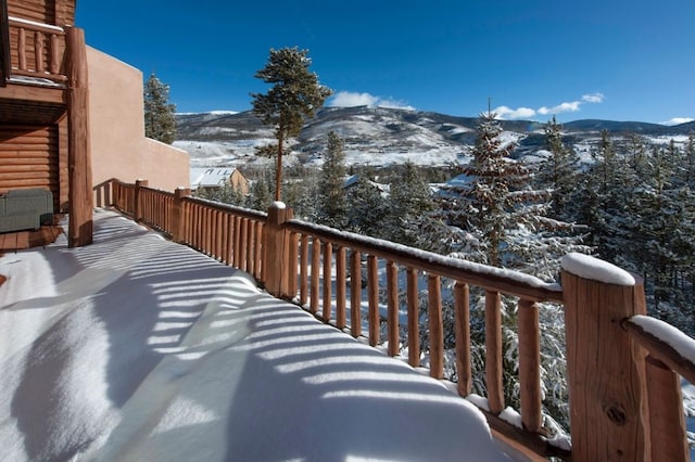 324 Black Hawk Cir, Silverthorne, CO 80498 - snow covered deck featuring a mountain view