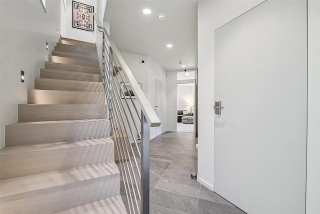 405 Creekside Dr, Frisco, CO 80443 - staircase featuring recessed lighting and baseboards