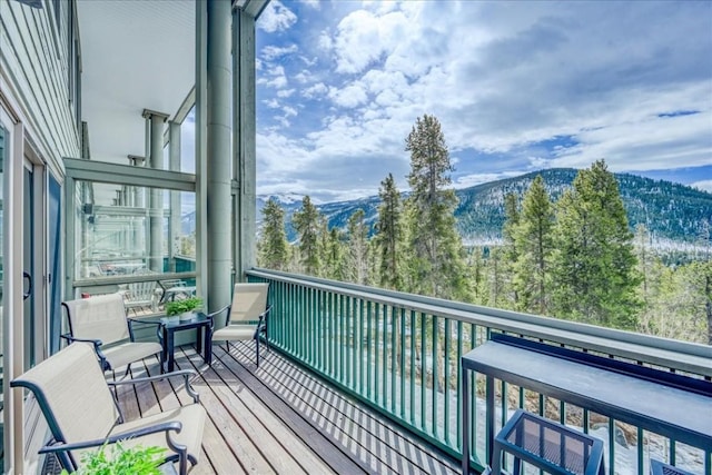 balcony with a mountain view