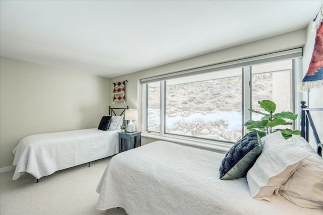 bedroom with baseboards and carpet flooring
