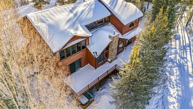 view of snowy aerial view