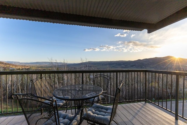2626 Longthong Rd Unit 203, Steamboat Springs, CO 80487 - wooden deck featuring a mountain view