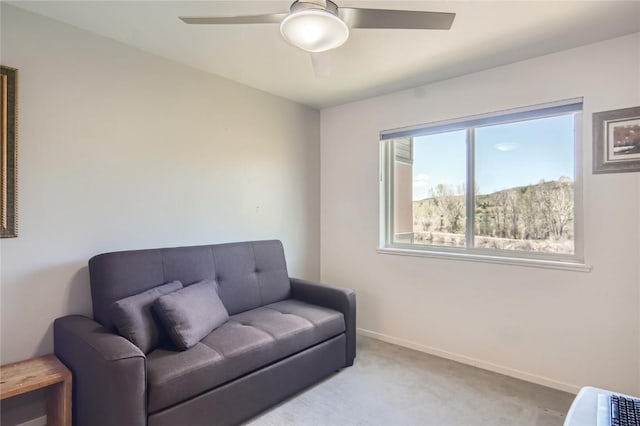 835 Weiss Cir Unit 2, Steamboat Springs, CO 80487 - living area featuring ceiling fan, carpet, and baseboards