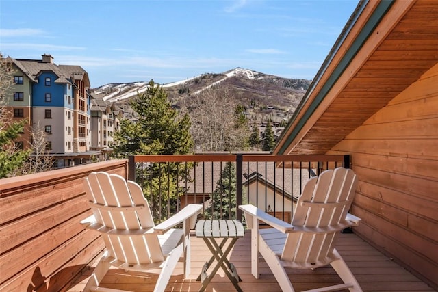 balcony with a mountain view