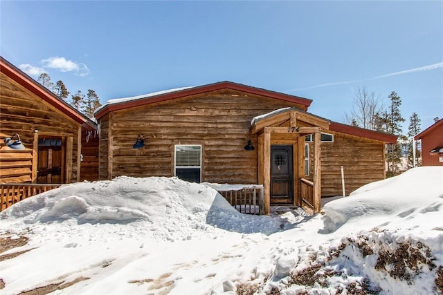view of log-style house