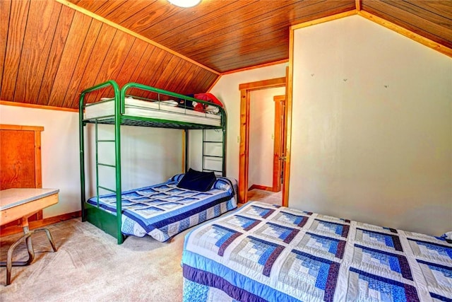 446 Chief Trl, Como, CO 80432 - carpeted bedroom with wooden ceiling and vaulted ceiling