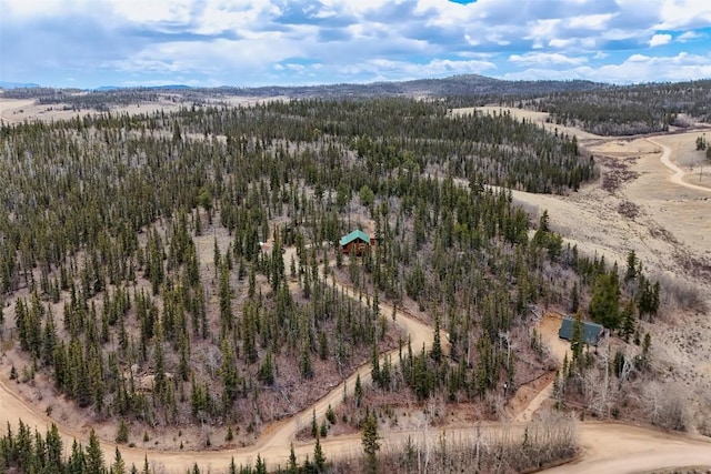 36 Gitche Goone Ln, Como, CO 80432 - aerial view of property's location with a heavily wooded area and a mountain backdrop