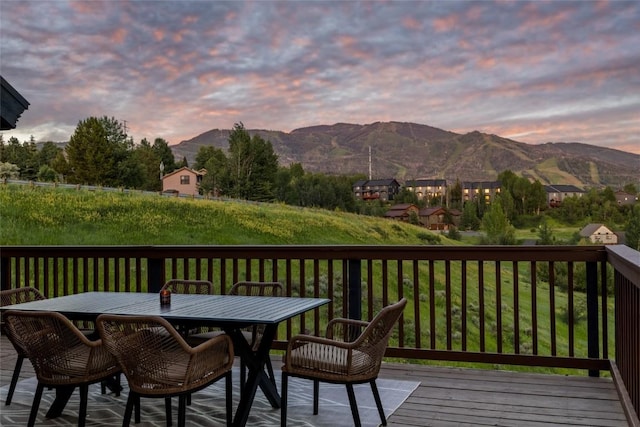 524 Buena Vista Ct, Steamboat Springs, CO 80487 - wooden deck with a mountain view