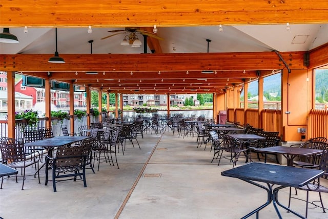 view of patio / terrace featuring a ceiling fan