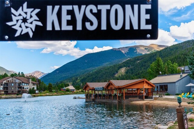 165 Argentine Ct Unit 1407, Keystone, CO 80435 - water view featuring mountains and a gazebo