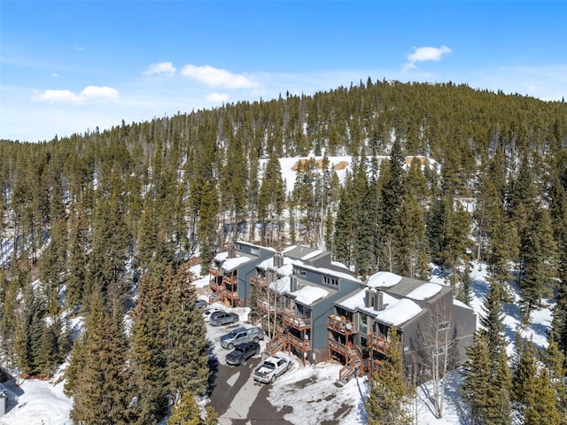 112 Illinois Gulch Rd Unit 6, Breckenridge, CO 80424 - snowy aerial view featuring a forest view