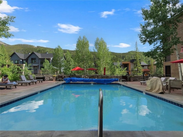100 Dercum Sq Unit 8389, Keystone, CO 80435 - view of swimming pool with a patio and a mountain view