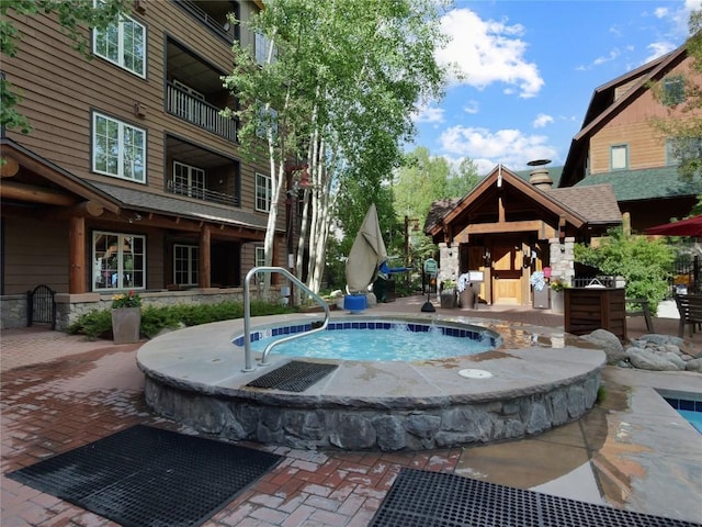 100 Dercum Sq Unit 8389, Keystone, CO 80435 - view of swimming pool with an in-ground hot tub and a patio