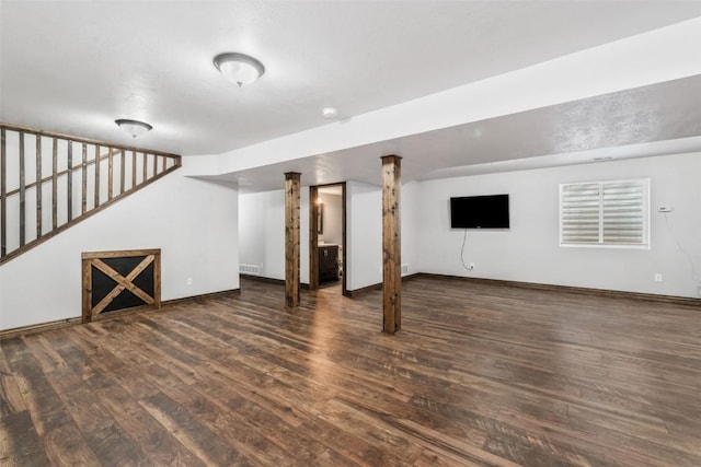 21775 4th Ave, Phippsburg, CO 80469 - finished basement with wood finished floors, baseboards, and stairs