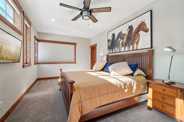 481 W Main St Unit A201, Frisco, CO 80443 - carpeted bedroom featuring recessed lighting, a ceiling fan, and baseboards