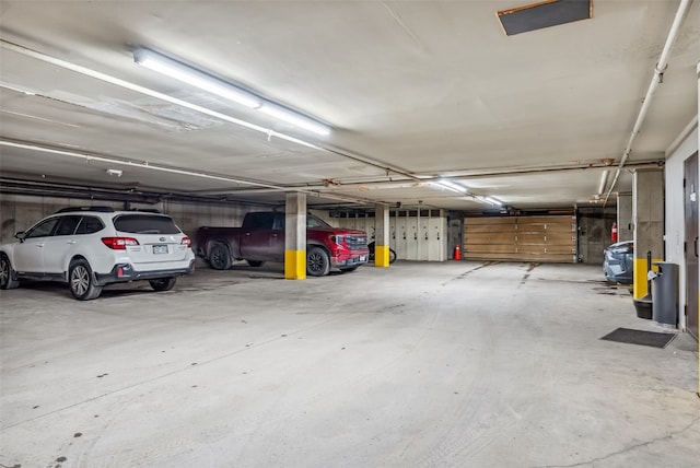 view of parking garage