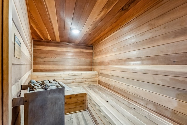 view of sauna