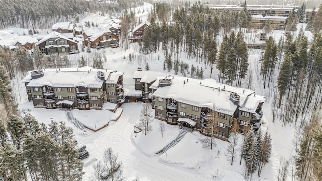 view of snowy aerial view