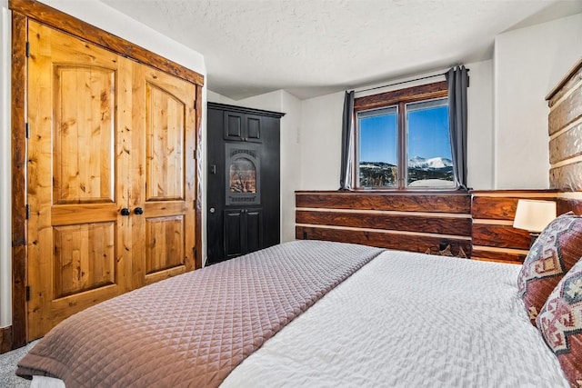 bedroom featuring a textured ceiling