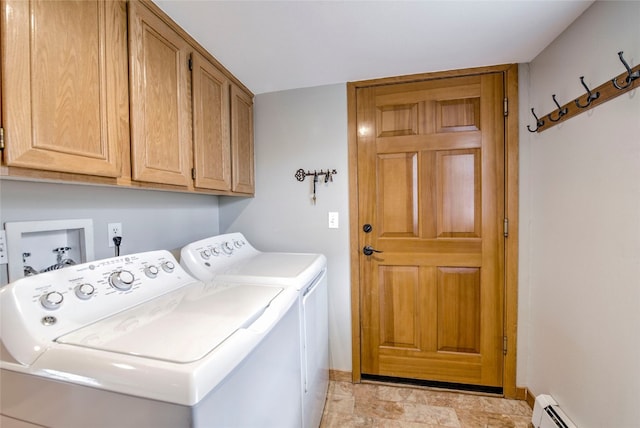 116 Blue Grouse Ln, Silverthorne, CO 80498 - laundry area featuring separate washer and dryer, cabinet space, and baseboard heating