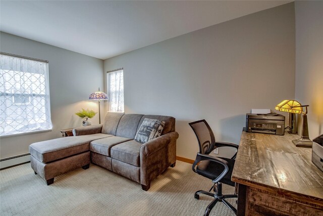 116 Blue Grouse Ln, Silverthorne, CO 80498 - carpeted office space featuring baseboard heating and baseboards