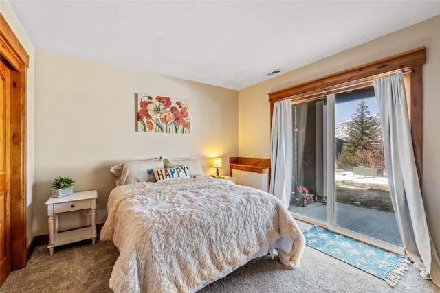 471 Mountain Vista Cir Unit 1, Steamboat Springs, CO 80487 - bedroom with carpet and access to exterior