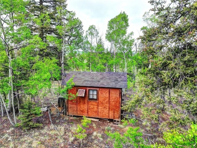 view of shed