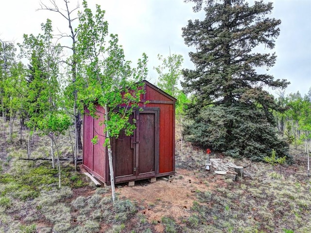 view of shed