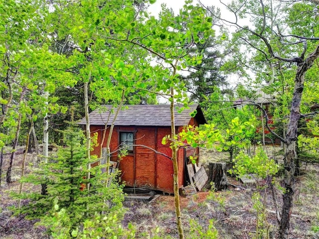 view of shed