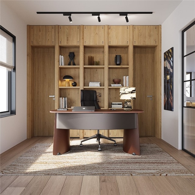 TBD Deerfoot Ave, Steamboat Springs, CO 80487 - office area with track lighting and wood finished floors