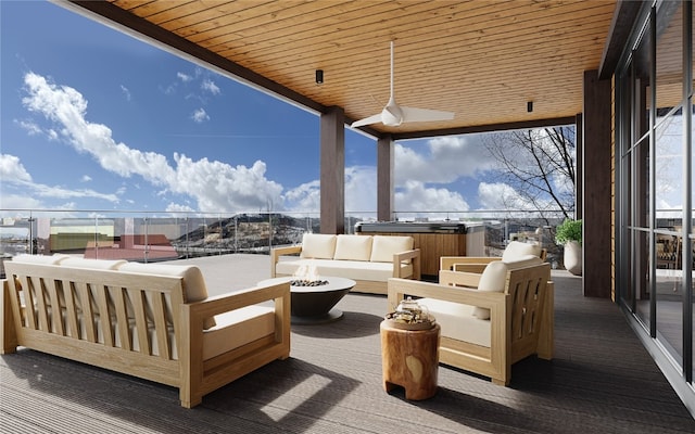 TBD Deerfoot Ave, Steamboat Springs, CO 80487 - wooden terrace featuring an outdoor living space with a fire pit