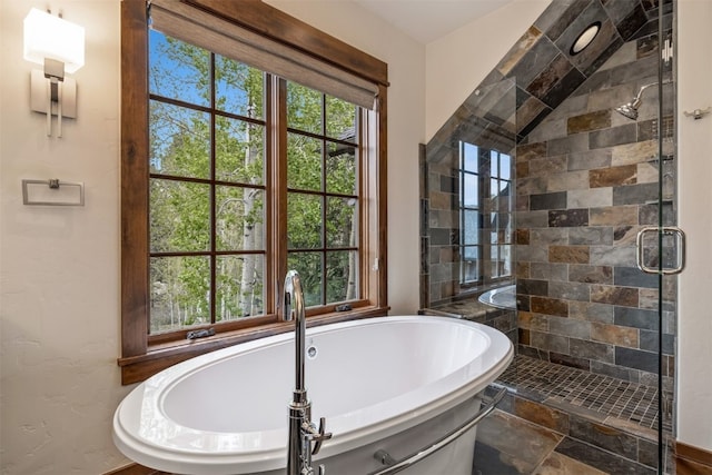 215 Royal Tiger Rd, Breckenridge, CO 80424 - bathroom featuring a freestanding tub and a stall shower