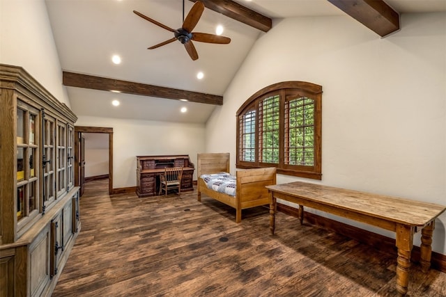 215 Royal Tiger Rd, Breckenridge, CO 80424 - living area featuring a ceiling fan, recessed lighting, and dark wood-type flooring
