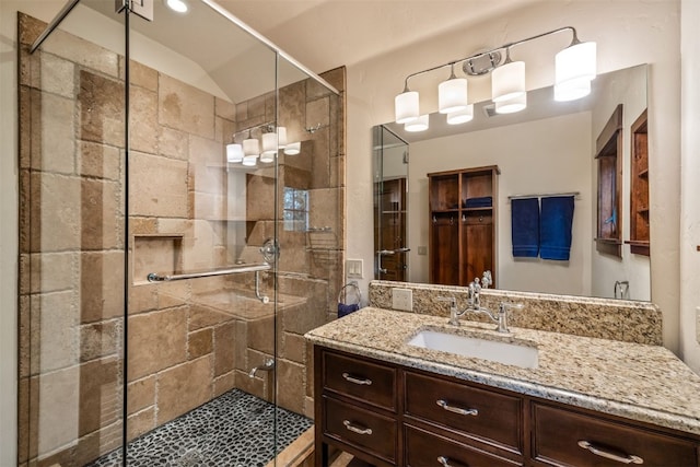 215 Royal Tiger Rd, Breckenridge, CO 80424 - bathroom featuring a stall shower and vanity