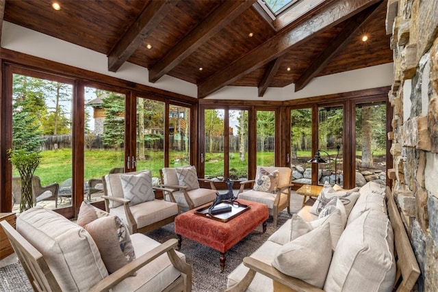 215 Royal Tiger Rd, Breckenridge, CO 80424 - sunroom / solarium with wooden ceiling and a skylight