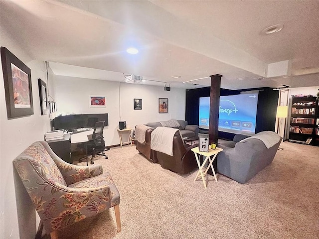 158 Oak Ridge Cir, Oak Creek, CO 80467 - living room with carpet floors and recessed lighting