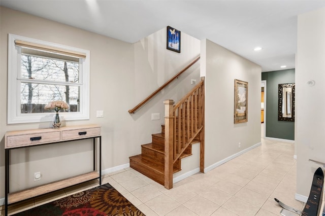481 Marmot Cir, Silverthorne, CO 80498 - staircase with tile patterned floors, recessed lighting, and baseboards
