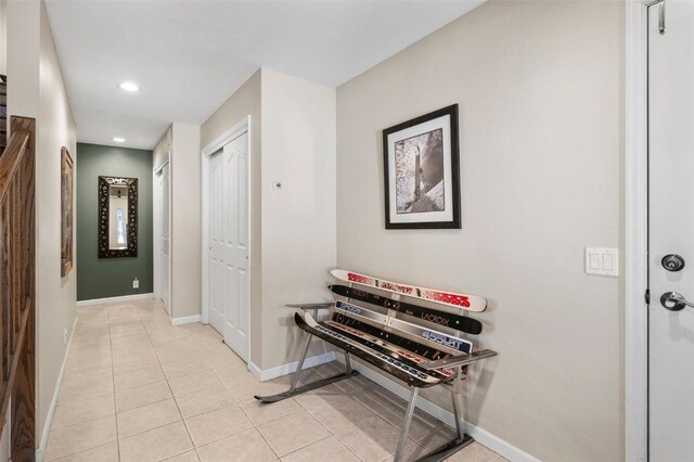 481 Marmot Cir, Silverthorne, CO 80498 - hallway featuring light tile patterned floors, recessed lighting, and baseboards