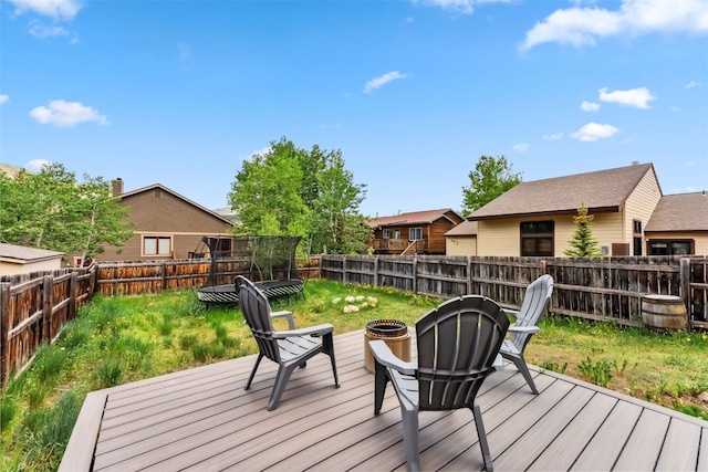 336 N Chipmunk Cir, Silverthorne, CO 80498 - wooden terrace featuring a fenced backyard and an outdoor fire pit
