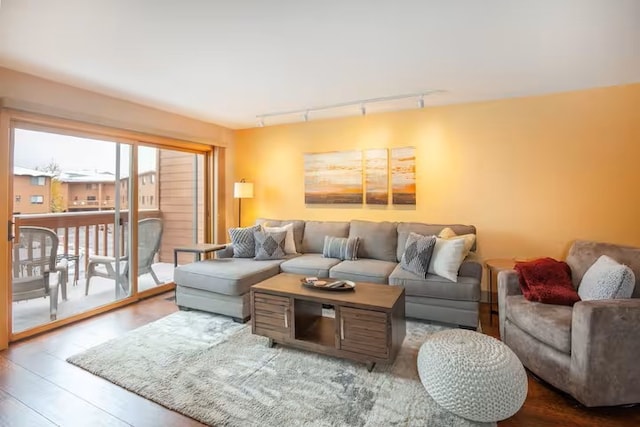 723 Meadow Creek Dr Unit B, Frisco, CO 80443 - living room with track lighting and wood finished floors